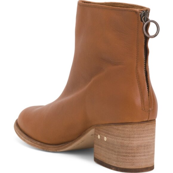 NEW BEEK Made In Mexico Leather Pheasant Booties in Cognac for women 825 13m8 - Picture 6 of 8